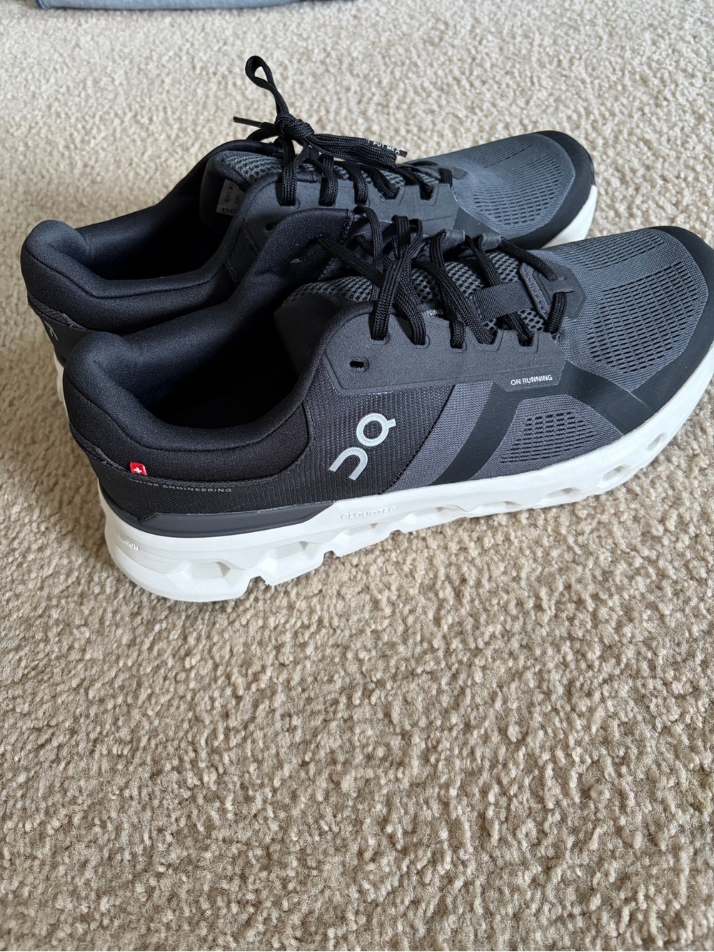 On Running Men's Black and White CloudTec Athletic Shoes